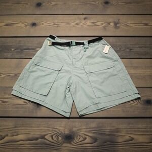 RC Outdoor Supply Mens Cargo Shorts Green Nylon Belted Size 36